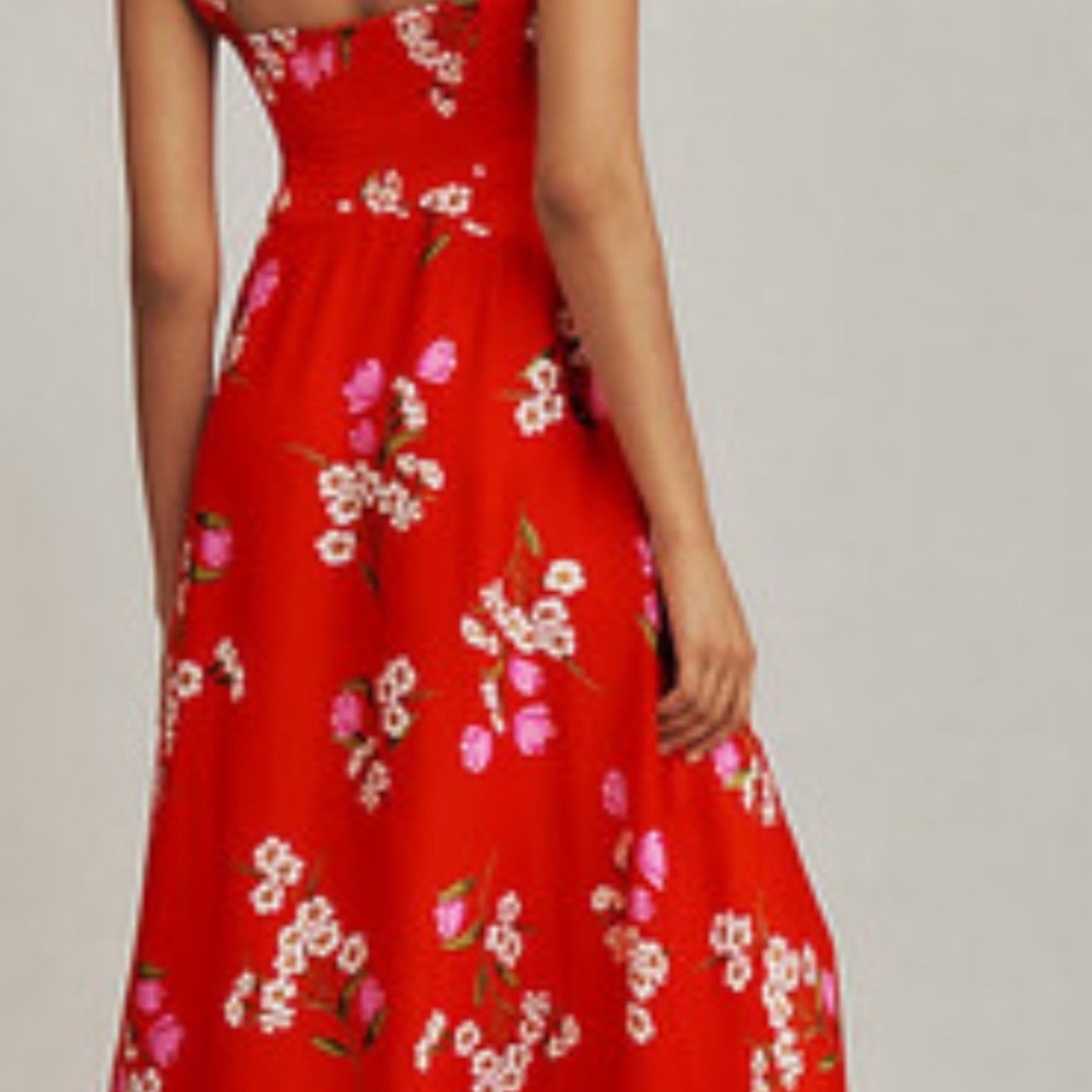 *Anthropologie* Maeve Red Floral Dress - Picture 3 of 8